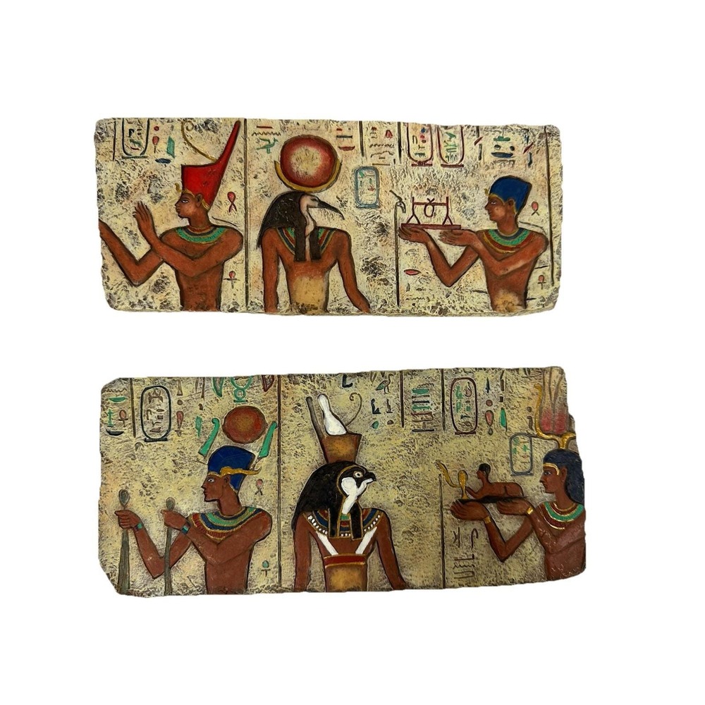 Veranese Egyptian Plaques Wall Hangings Tablets Relief Sculpture Hieroglyphics